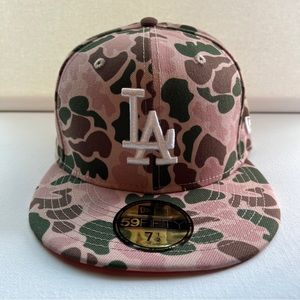 New Era Los Angeles Dodgers Duck Camo 59FIFTY Cap 1988 WS Orange Bottom 7 1/2